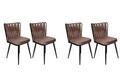 Set scaune 4 piese, Nmobb, Kuşaklı-233 V4, Metal, Maro deschis / Negru