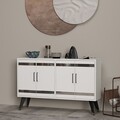 Comoda TV, Odessa, İlda, 120x30x80 cm, PAL, Alb