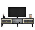Comoda TV, Olivia, Nil, 150x44 cm, PAL, Antracit / Aur