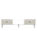 Comoda TV, Olivia, Nil, 150x44 cm, PAL, Alb/Auriu