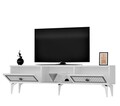 Comoda TV, Olivia, Nil, 150x44 cm, PAL, Alb / Argintiu