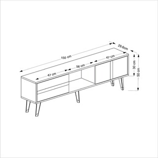 150x29.6x50 cm, Antracit;Auriu