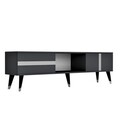 Comoda TV, Olivia, Vania, 150x29 cm, PAL , Antracit / Argintiu