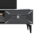 Comoda TV, Olivia, Yumedi, 150x50x30 cm, PAL , Antracit / Argintiu
