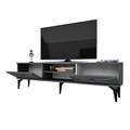 Comoda TV, Olivia, Yumedi, 150x50x30 cm, PAL , Antracit / Argintiu