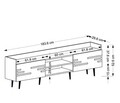 Comoda TV, Olivia, Adriana, 183.6x29.6x52.6 cm, PAL , Alb