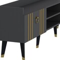Comoda TV, Olivia, Isıl, 183.6x29.6x57.6 cm, PAL , Antracit / Aur
