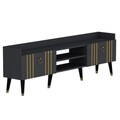 Comoda TV, Olivia, Isıl, 183.6x29.6x57.6 cm, PAL , Antracit / Aur