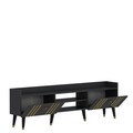 Comoda TV, Olivia, Isıl, 183.6x29.6x57.6 cm, PAL , Antracit / Aur