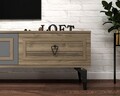 Comoda TV, Olivia, Asya, 180x44.6x29.6 cm, PAL , Nuc / Antracit