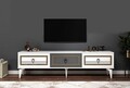 Comoda TV, Olivia, Asya, 180x44.6x29.6 cm, PAL , Alb / Antracit / Nuc
