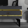 Comoda TV, Olivia, Ipek, 180x44.6x29.6 cm, PAL , Antracit / Aur
