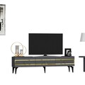 Comoda TV, Olivia, Ipek, 180x44.6x29.6 cm, PAL , Antracit / Aur