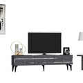 Comoda TV, Olivia, Ipek, 180x44.6x29.6 cm, PAL , Antracit / Argintiu