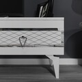 Comoda TV, Olivia, Ipek, 180x44.6x29.6 cm, PAL , Alb / Argintiu