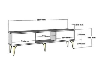 180x44.6x29.6 cm, Antracit;Auriu