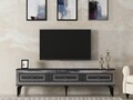 Comoda TV, Olivia, Karya, 180x44.6x29.6 cm, PAL , Antracit / Argintiu
