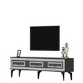 Comoda TV, Olivia, Karya, 180x44.6x29.6 cm, PAL , Antracit / Argintiu