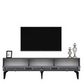 Comoda TV, Olivia, Karya, 180x44.6x29.6 cm, PAL , Antracit / Argintiu
