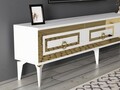 Comoda TV, Olivia, Karya, 180x44.6x29.6 cm, PAL , Alb/Auriu