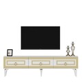 Comoda TV, Olivia, Karya, 180x44.6x29.6 cm, PAL , Alb/Auriu