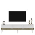 Comoda TV, Olivia, Karya, 180x44.6x29.6 cm, PAL , Alb/Auriu