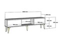 Comoda TV, Olivia, Karya, 180x44.6x29.6 cm, PAL , Alb/Auriu