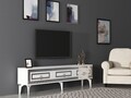 Comoda TV, Olivia, Karya, PAL , Alb / Argintiu