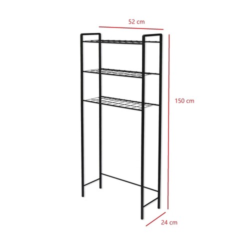 Raft pentru baie, Puqa Design, Otis, 52x150x24 cm, Metal, Negru