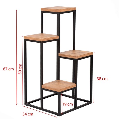 Decorative Jardiniere, Puqa Design, Jason, 34x39x65 cm, PAL, Pin Atlantic / Negru