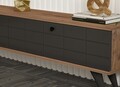 Comoda TV, Puqa Design, Alberi, 160x35x25 cm, PAL, Pin Atlantic / Antracit