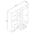 Dulap pentru haine, Rani, BA130, 210x210x51 cm, PAL, Nuc/Alb