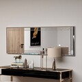 Oglinda decorativa, Siam, Buhem, 40x120x2 cm, MDF , Alb