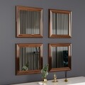 Set 4 oglinzi decorative, Siam, Loza, MDF , Bronz