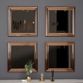 Set 4 oglinzi decorative, Siam, Loza, MDF , Bronz
