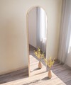 Oglinda decorativa, Siam, Emma, 50x160x2 cm, MDF , Natural