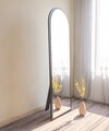 Oglinda decorativa, Siam, Emma, 50x160x2 cm, MDF , Negru