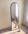 Oglinda decorativa, Siam, Emma, 50x160x2 cm, MDF , Negru