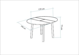 100x75x100 cm, Stejar;Alb