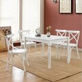 Set masa extensibila si 4 scaune, Hanah Home, Albero27, Alb