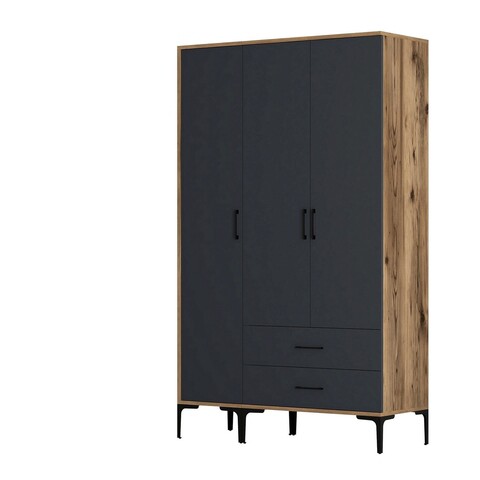 Dulap pentru haine, Hommy Craft, Kumsal ST, 120x47 cm, PAL, Nuc / Antracit