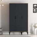 Dulap pentru haine, Hommy Craft, Kumsal ST, 120x47 cm, PAL, Nuc / Antracit