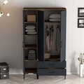 Dulap pentru haine, Hommy Craft, Kumsal ST, 120x47 cm, PAL, Nuc / Antracit