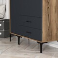 Dulap pentru haine, Hommy Craft, Kumsal ST, 120x47 cm, PAL, Nuc / Antracit