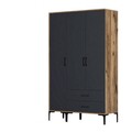 Dulap pentru haine, Hommy Craft, Kumsal ST, 120x47 cm, PAL, Nuc / Antracit