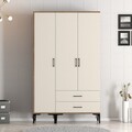 Dulap pentru haine, Hommy Craft, Kumsal ST, 120x47 cm, PAL, Maro/Crem
