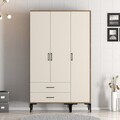 Dulap pentru haine, Hommy Craft, Kumsal ST, 120x47 cm, PAL, Maro/Crem