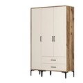Dulap pentru haine, Hommy Craft, Kumsal ST, 120x47 cm, PAL, Maro/Crem