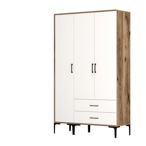 Dulap pentru haine, Hommy Craft, Kumsal ST, 120x47 cm, PAL, Nuc/Alb
