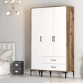 Dulap pentru haine, Hommy Craft, Kumsal ST, 120x47 cm, PAL, Nuc/Alb